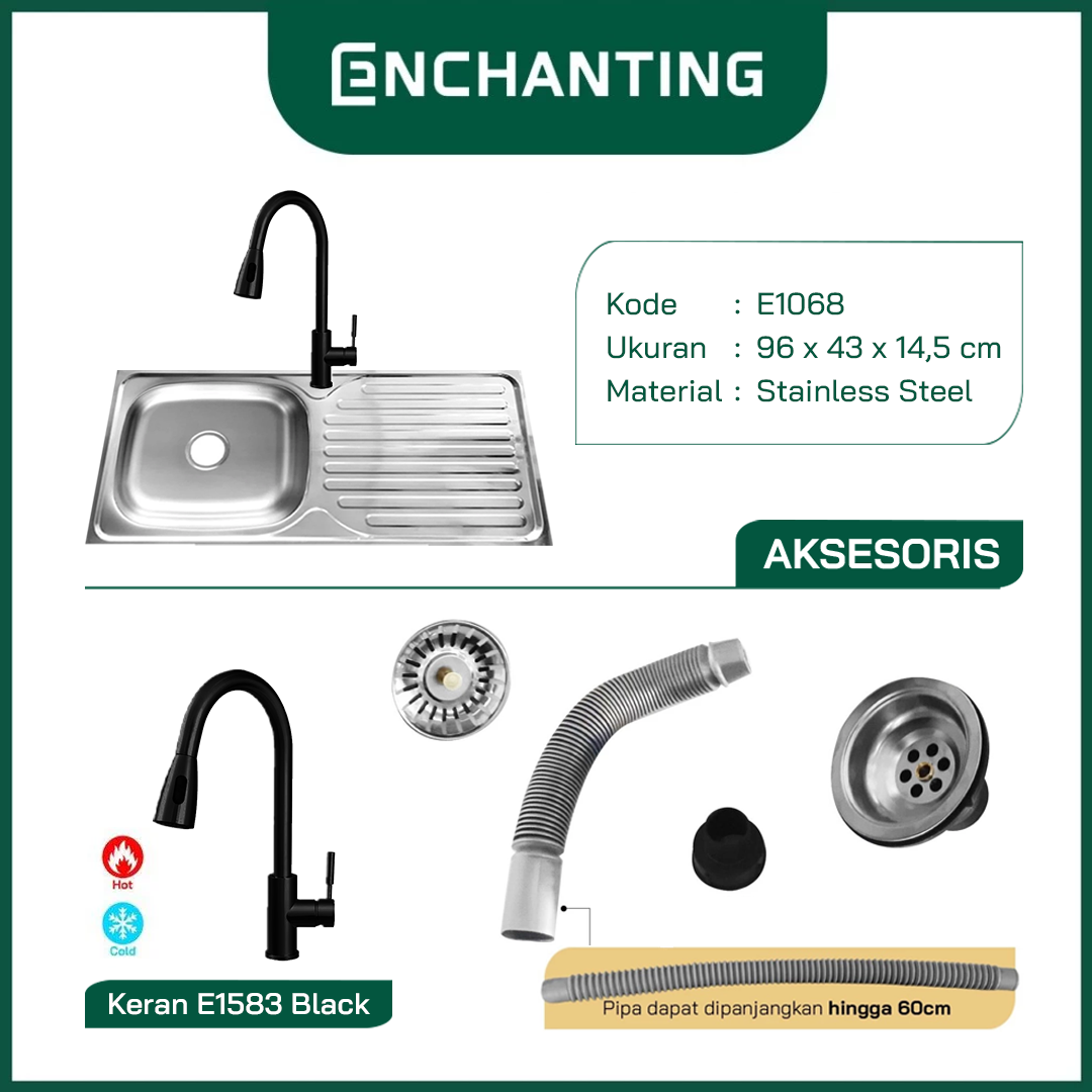 Kichen Sink Dapur / Bak Cuci Piring Europe Enchanting E1068