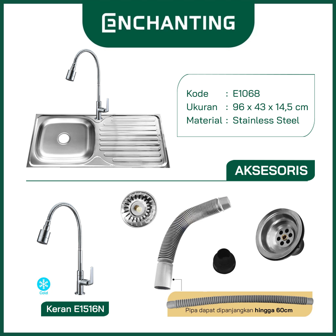Kichen Sink Dapur / Bak Cuci Piring Europe Enchanting E1068