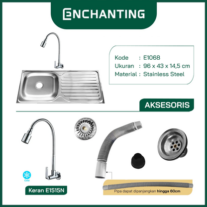 Kichen Sink Dapur / Bak Cuci Piring Europe Enchanting E1068