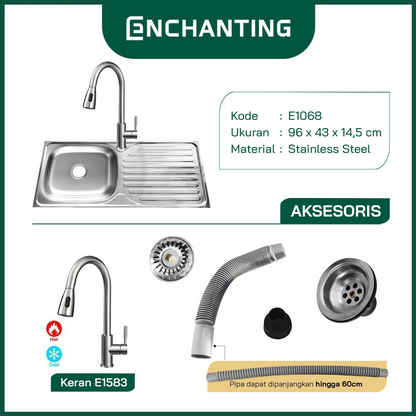 Kichen Sink Dapur / Bak Cuci Piring Europe Enchanting E1068