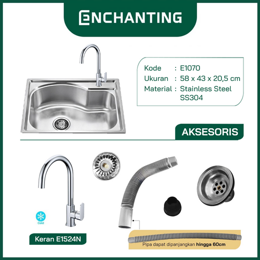 Kitchen Sink Dapur/ Bak Cuci Piring Europe Enchanting E1070