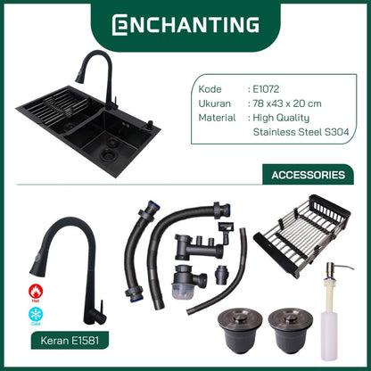 Set Kitchen Sink Bak Cuci Piring Europe Enchanting E1072