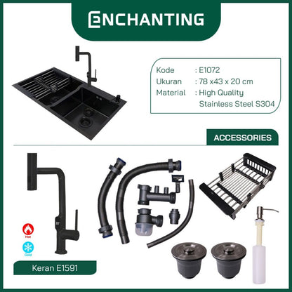 Set Kitchen Sink Bak Cuci Piring Europe Enchanting E1072