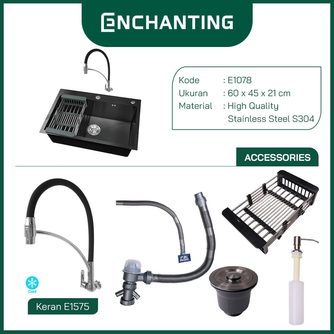 Kitchen Sink SET Dapur/ Bak Cuci Piring Europe Enchanting E1078 Set