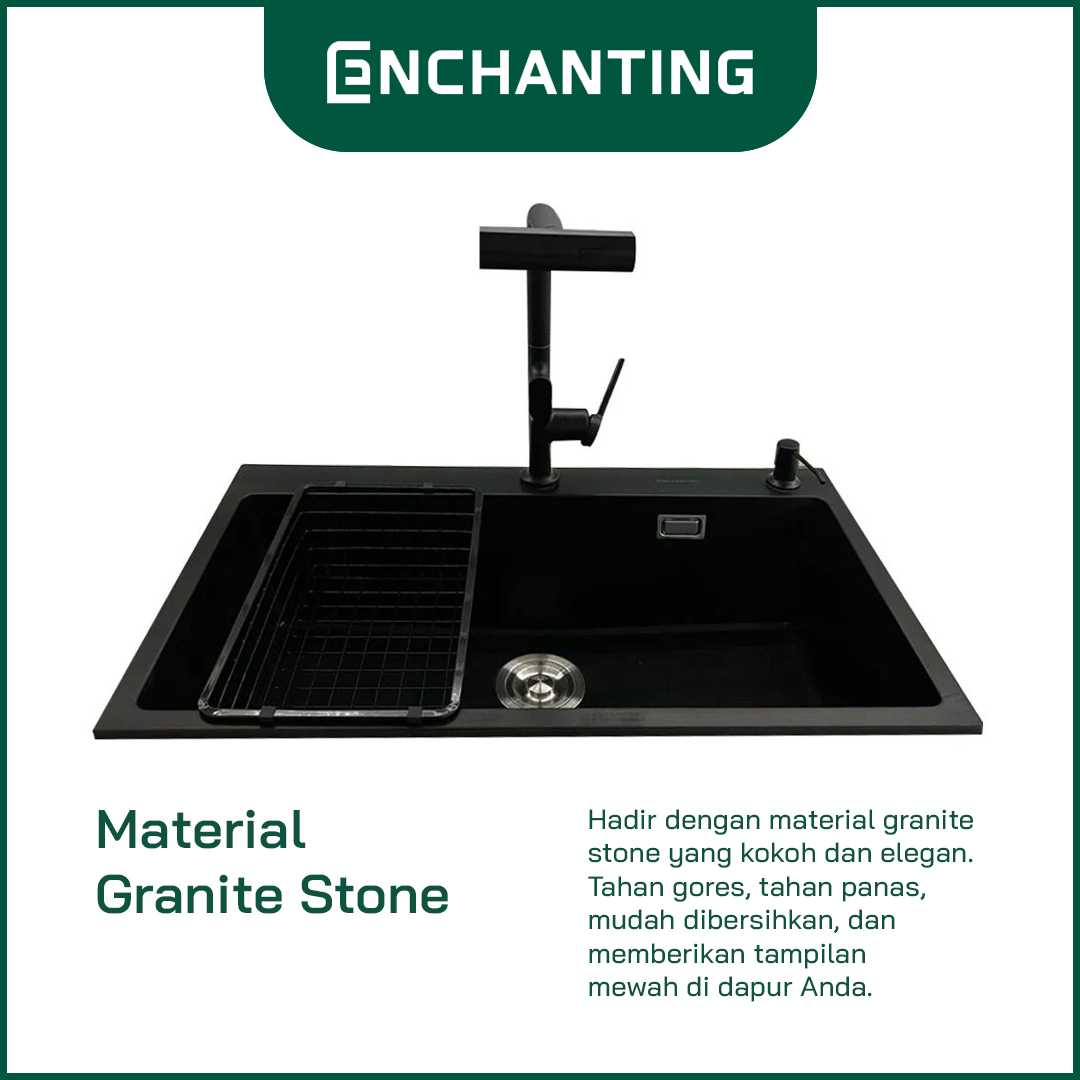 Granite Kitchen Sink Dapur / Bak Cuci Piring Europe Enchanting E1081