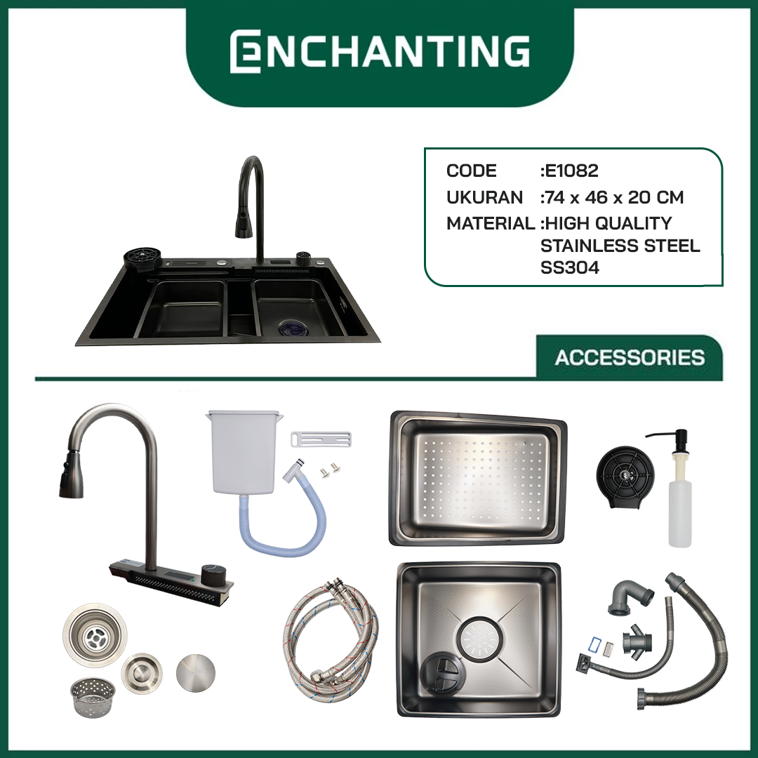Kitchen Sink Bak Cuci Piring Dapur Stainless Europe Enchanting E1080