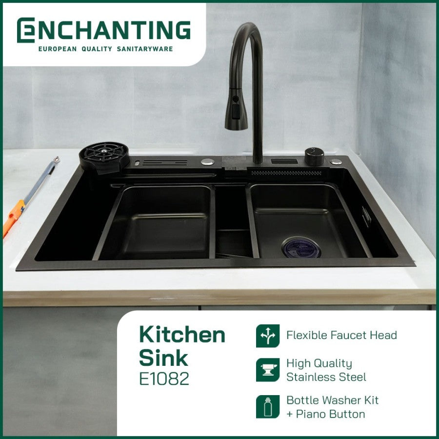 Kitchen Sink Bak Cuci Piring Dapur Stainless Europe Enchanting E1080