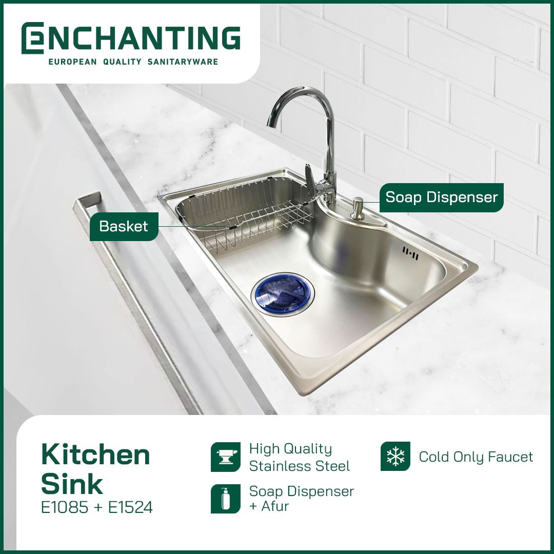 Kitchen Sink Bak Cuci Piring Europe Enchanting E1085 Stainless Steel