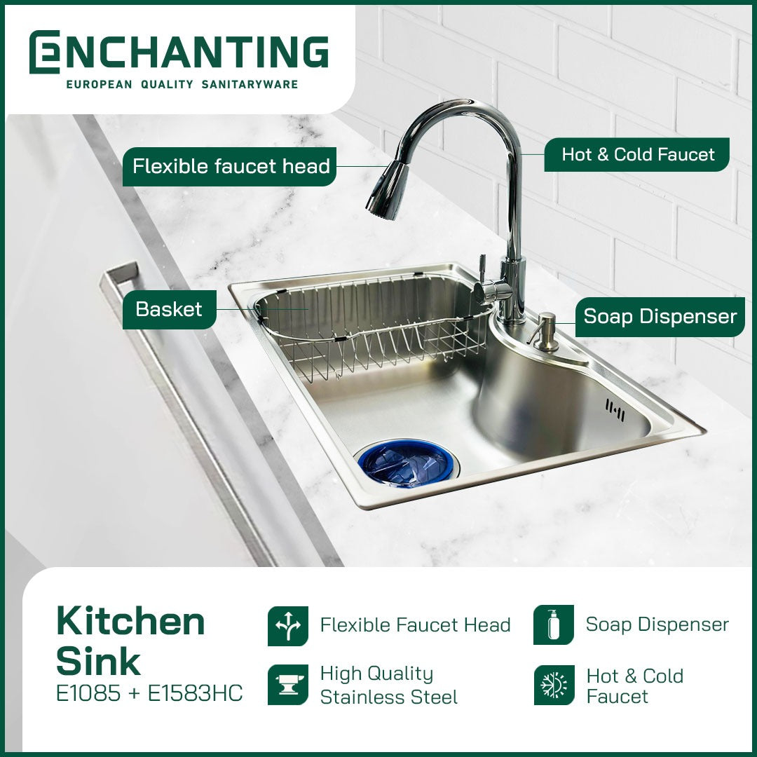 Kitchen Sink Bak Cuci Piring Europe Enchanting E1085 Stainless Steel