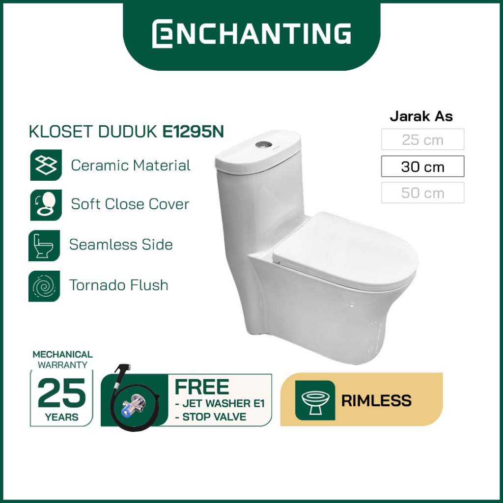 Toilet / Kloset Duduk Enchanting Siphonic Soft Close As 30 E1295
