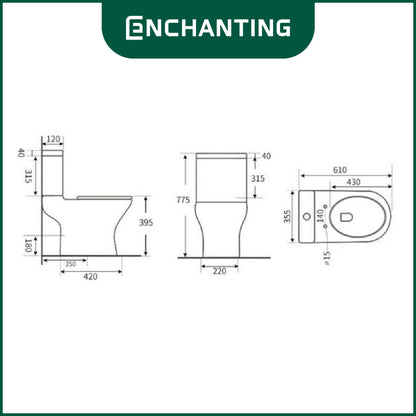 Toilet / Kloset Duduk Europe Enchanting E1297Eco
