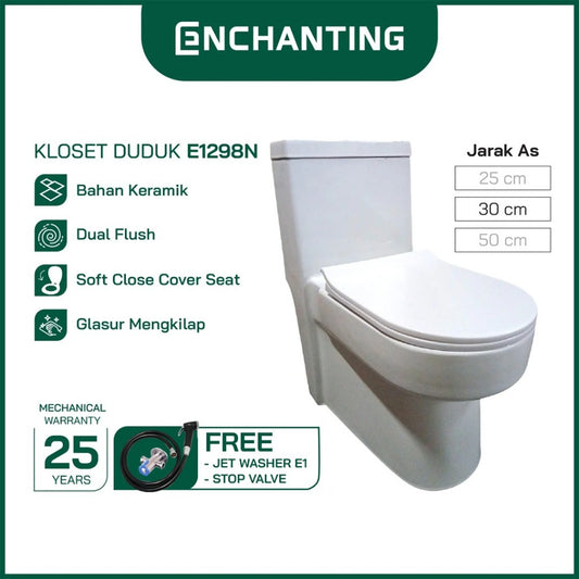 ENCHANTING Toilet/Kloset Kloset Duduk With UF Soft Cover Europe Enchanting E1298N Bergaransi