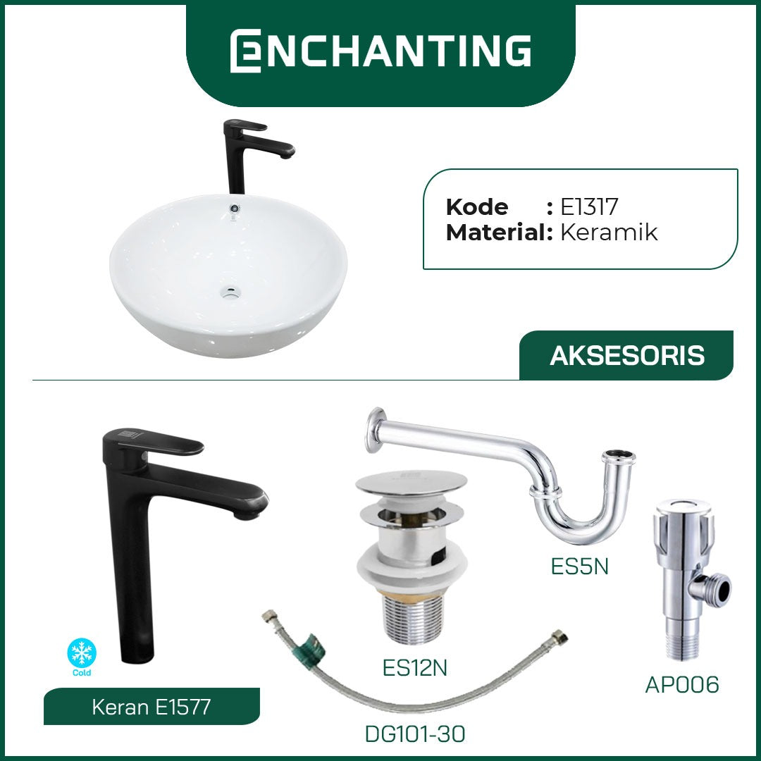 SET Wastafel Cuci Tangan Keramik Europe Enchanting E1317