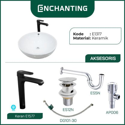 SET Wastafel Cuci Tangan Keramik Europe Enchanting E1317