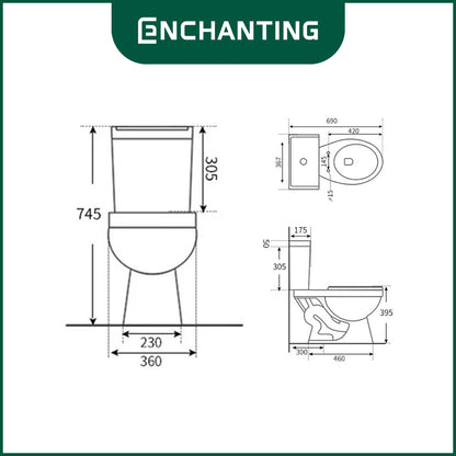 Toilet / Kloset Duduk Europe Enchanting E1333Eco