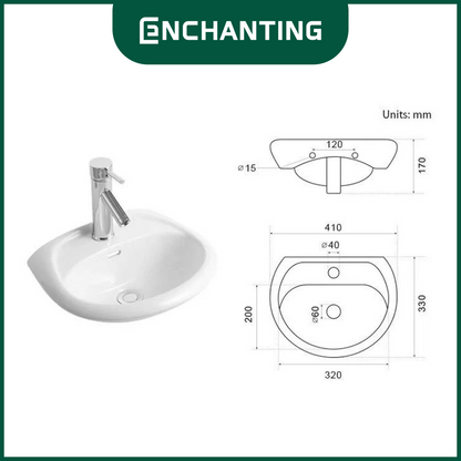 Wastafel Keramik Europe Enchanting E1346
