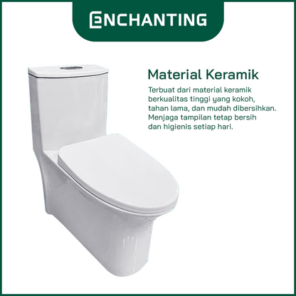 ENCHANTING Toilet / Kloset Duduk Siphonic Soft Close As 50cm E1369