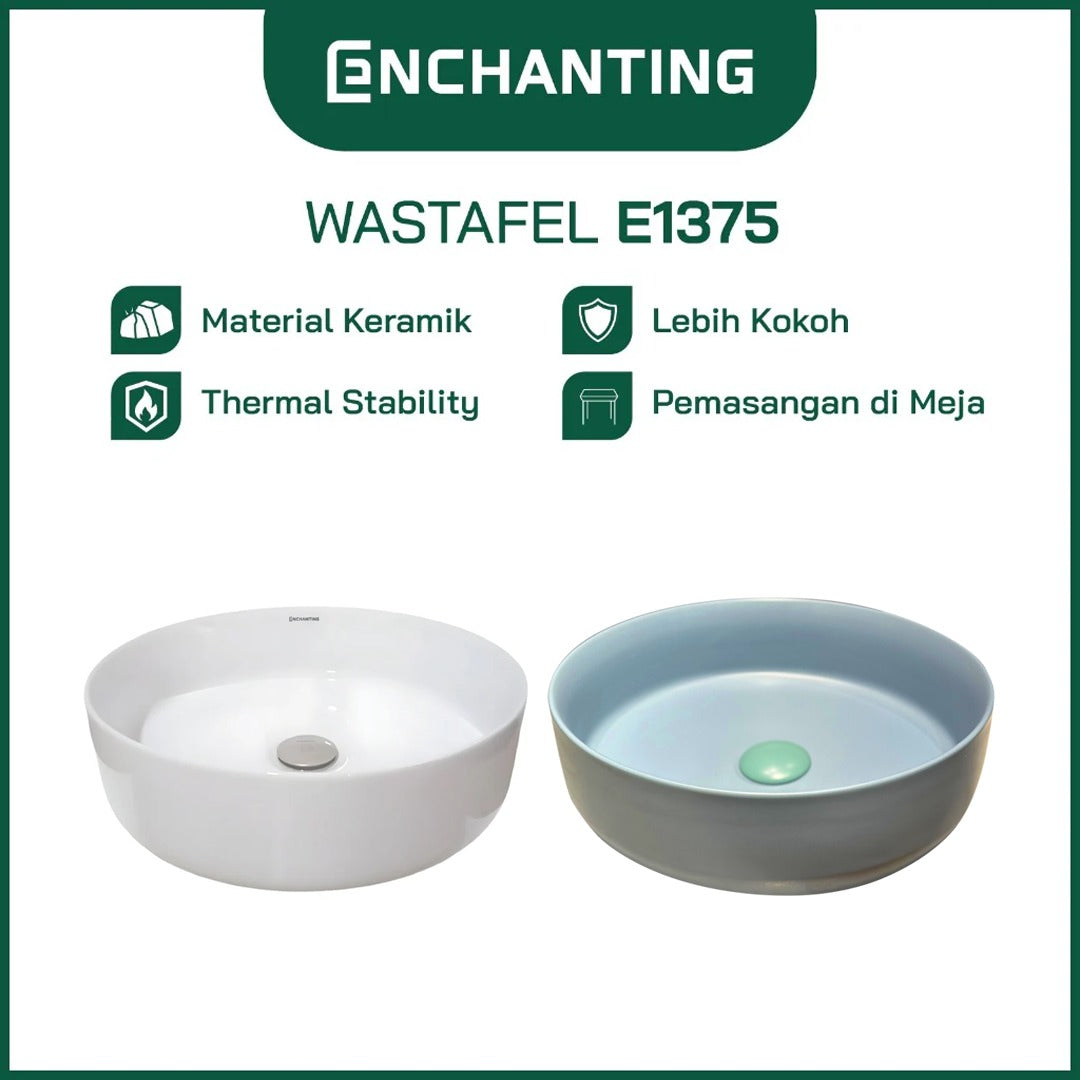 ENCHANTING Wastafel Meja Cuci Tangan Keramik Europe Enchanting E1375
