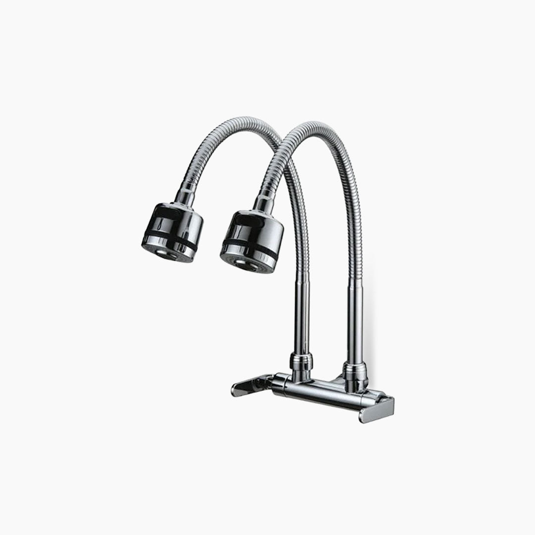 Enchanting Keran Air Dapur Double Hose Filter Chrome E1504