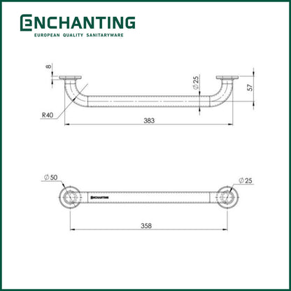 Pegangan Toilet Lansia Grab Bar Safety Kamar Mandi Europe Enchanting E152 Ukuran 35 CM