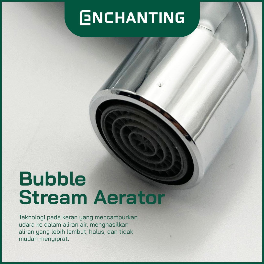 ENCHANTING Keran Air Tembok Air Dingin Kuningan Chrome Tebal Minimalis Tahan Lama E1596 Bergaransi