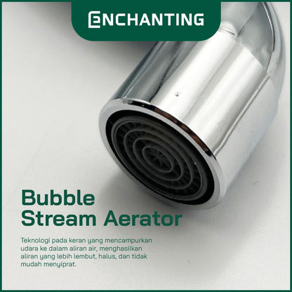 ENCHANTING Keran Air Tembok Air Dingin Kuningan Chrome Tebal Minimalis Tahan Lama E1596 Bergaransi