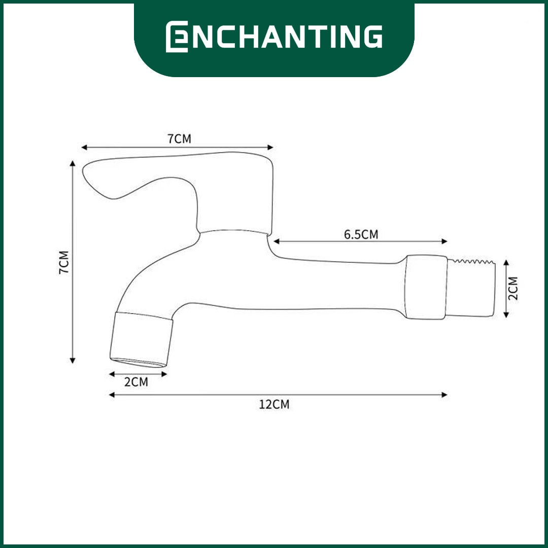 ENCHANTING Keran Air Tembok Air Dingin Kuningan Chrome Tebal Minimalis Tahan Lama E1596 Bergaransi