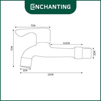 ENCHANTING Keran Air Tembok Air Dingin Kuningan Chrome Tebal Minimalis Tahan Lama E1596 Bergaransi