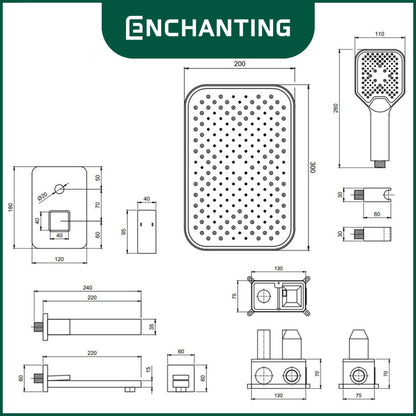 Shower Set Tanam Dinding Kamar Mandi Europe Enchanting E1600