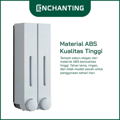 ENCHANTING Tempat Sabun Cair E1605 Liquid Soap Dispenser 420 Ml ABS White / Black