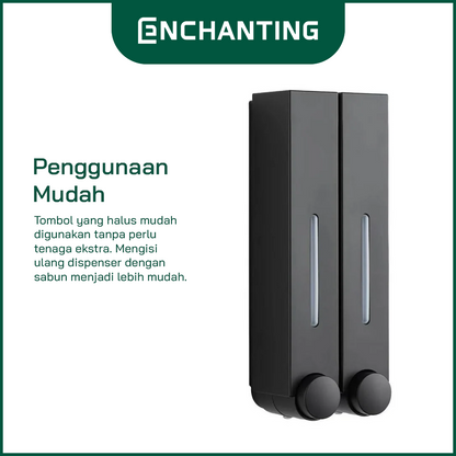 ENCHANTING Tempat Sabun Cair E1605 Liquid Soap Dispenser 420 Ml ABS White / Black