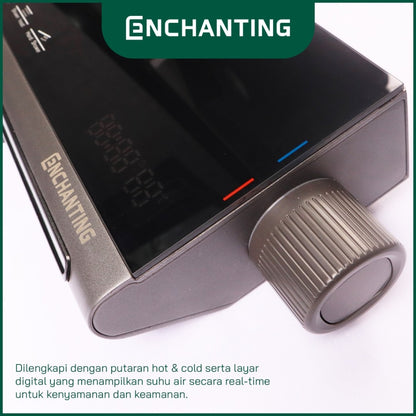 ENCHANTING Shower Set Tiang Mandi LED Black Design Kran Panas Dingin E1773 HydroPower Series
