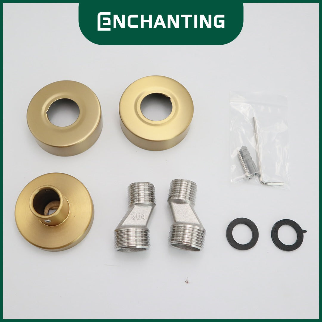 ENCHANTING Shower Tiang Set Kamar Mandi Kran Air Panas Dingin Material Brass Kuningan Brushed Gold RoseGold GunMetal PVD E1790 E1791 E1792 Bergaransi