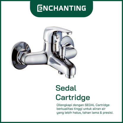 Kran Tembok Mixer Double Europe Enchanting E30N Bonus Hand Shower
