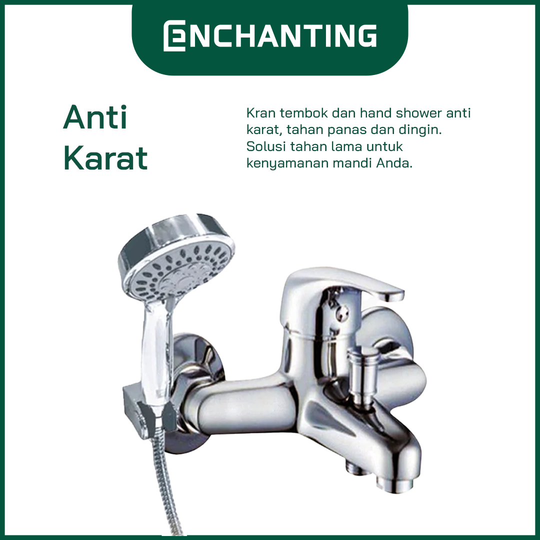 Kran Tembok Mixer Double Europe Enchanting E30N Bonus Hand Shower