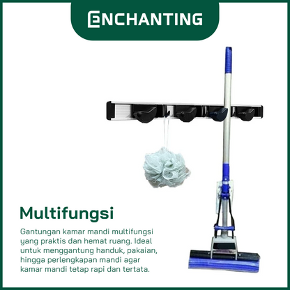 ENCHANTING Penjepit Gantungan Sapu Pel / Mop & Broom Holder Alumunium E6024