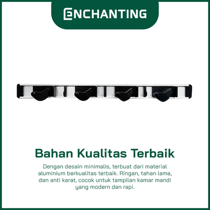 ENCHANTING Penjepit Gantungan Sapu Pel / Mop & Broom Holder Alumunium E6024