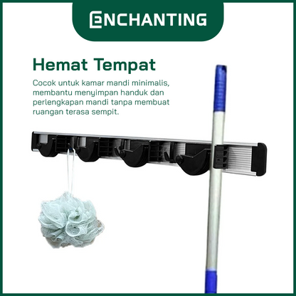 ENCHANTING Penjepit Gantungan Sapu Pel / Mop & Broom Holder Alumunium E6024