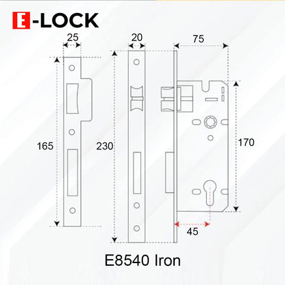 Body kunci Pintu Elock/Anak Kunci Pintu Europe Enchanting E8540 Iron