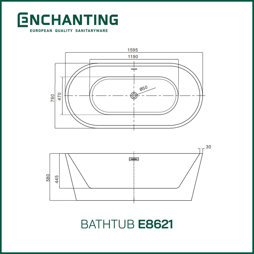 Bathtub Free Standing Kamar Mandi Europe Enchanting BathTub E8621