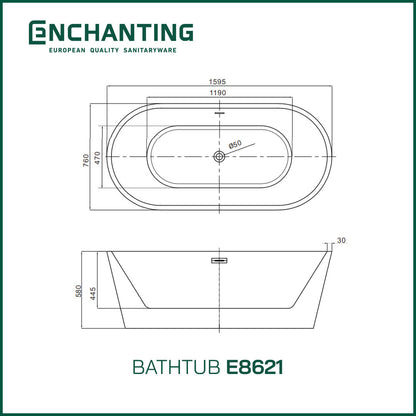 Bathtub Free Standing Kamar Mandi Europe Enchanting BathTub E8621