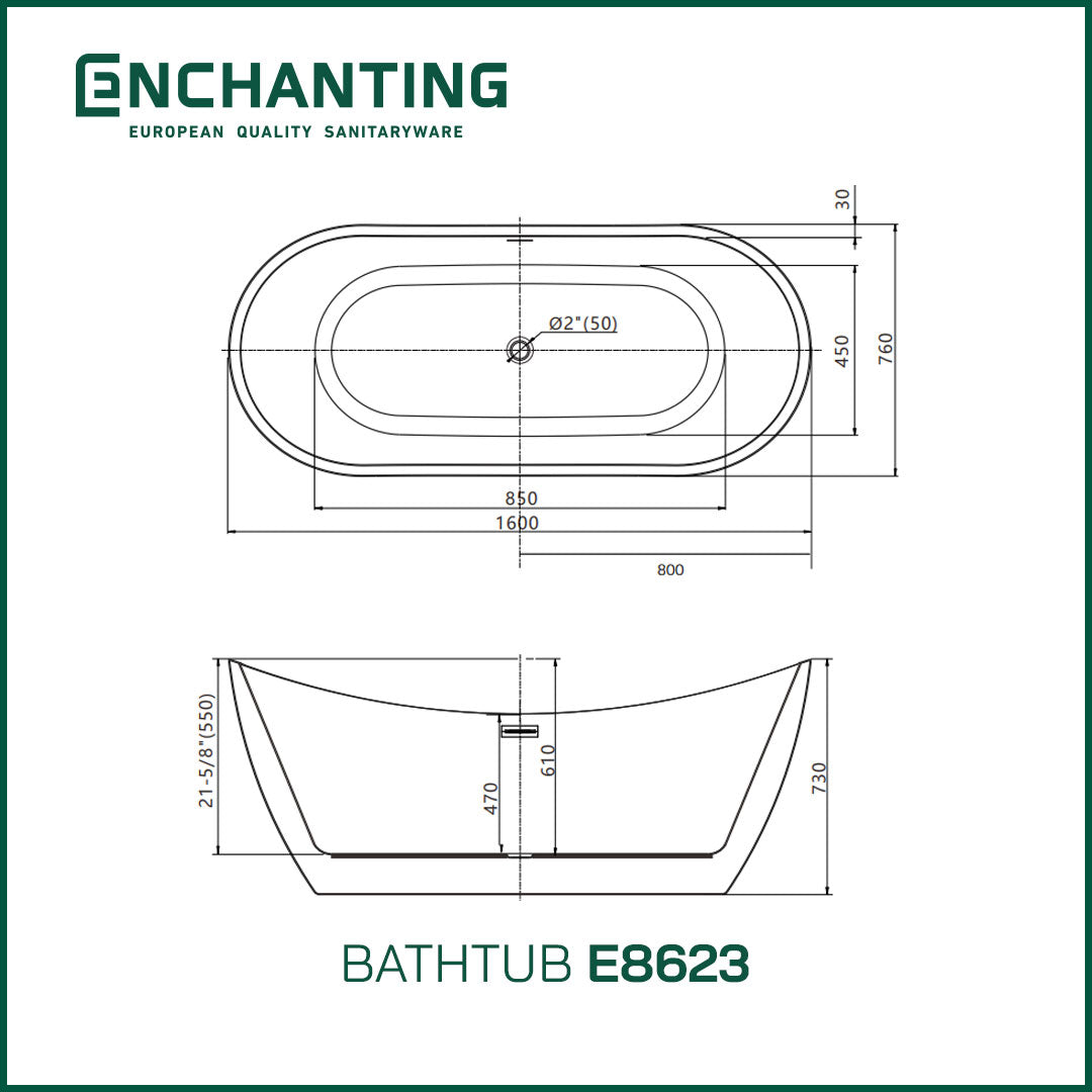 Bathtub Free Standing Kamar Mandi Europe Enchanting BathTub E8623