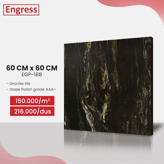 Granite Tile Glazed Polish Engress Black Gold Marble Egp188