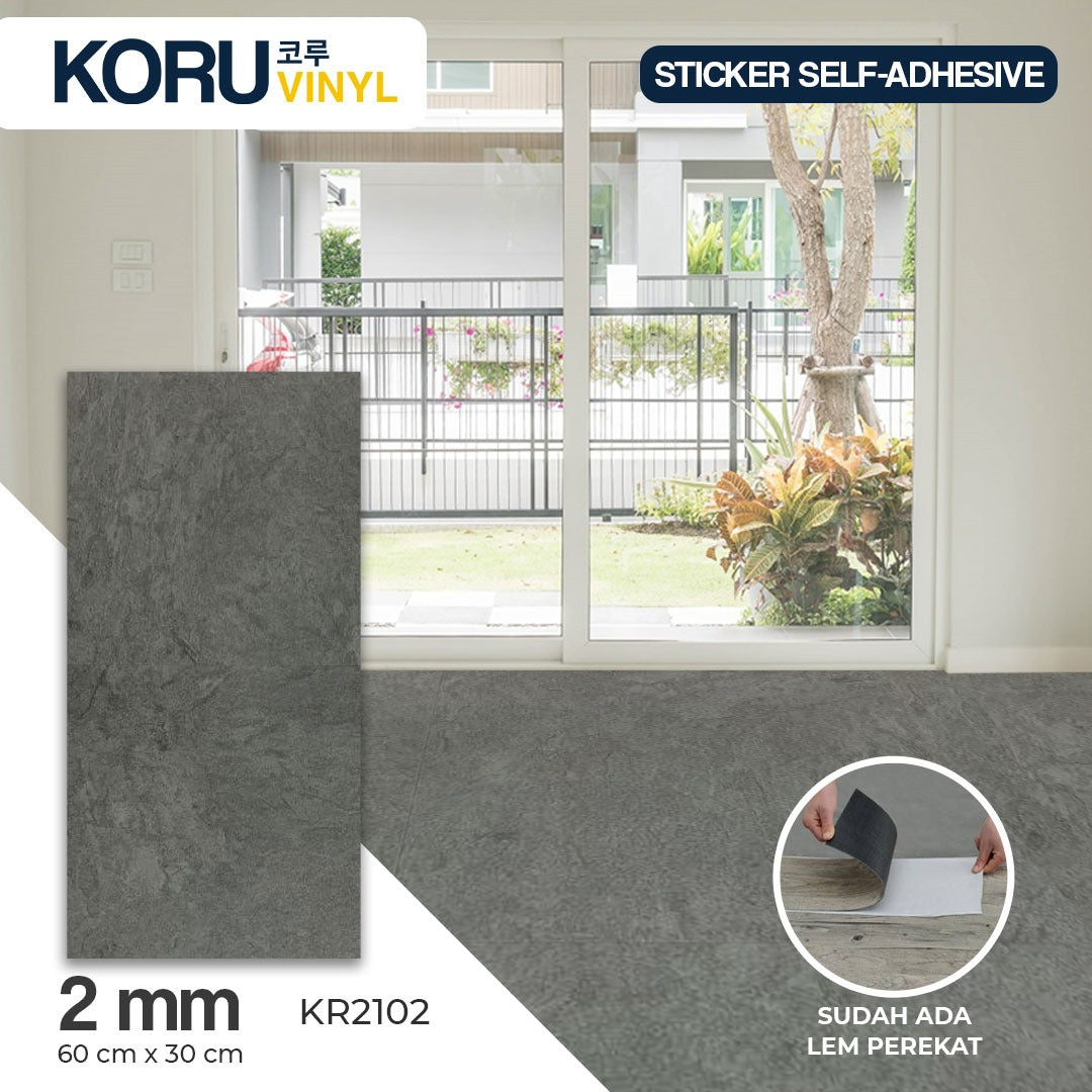 KORU Lantai Vinyl Sticker Premium Motif Batu Korea Parket Stiker (DUS)
