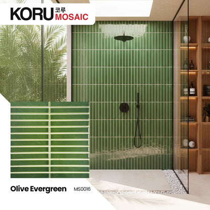 KORU Wallpanel Dinding Mosaic Dekorasi Rumah Modern Line Series MCM Shiny Premium 590mmx180mm Minimalis Harga Per DUS
