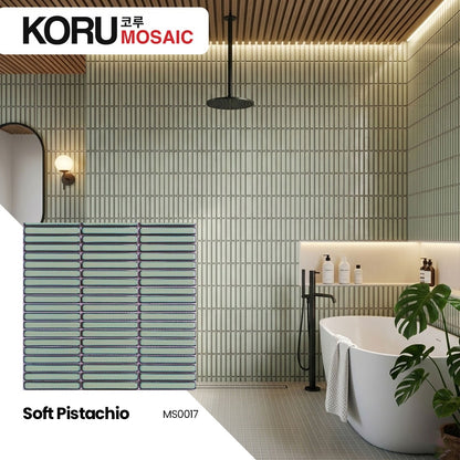 KORU Wallpanel Dinding Mosaic Dekorasi Rumah Modern Line Series MCM Shiny Premium 590mmx180mm Minimalis Harga Per DUS