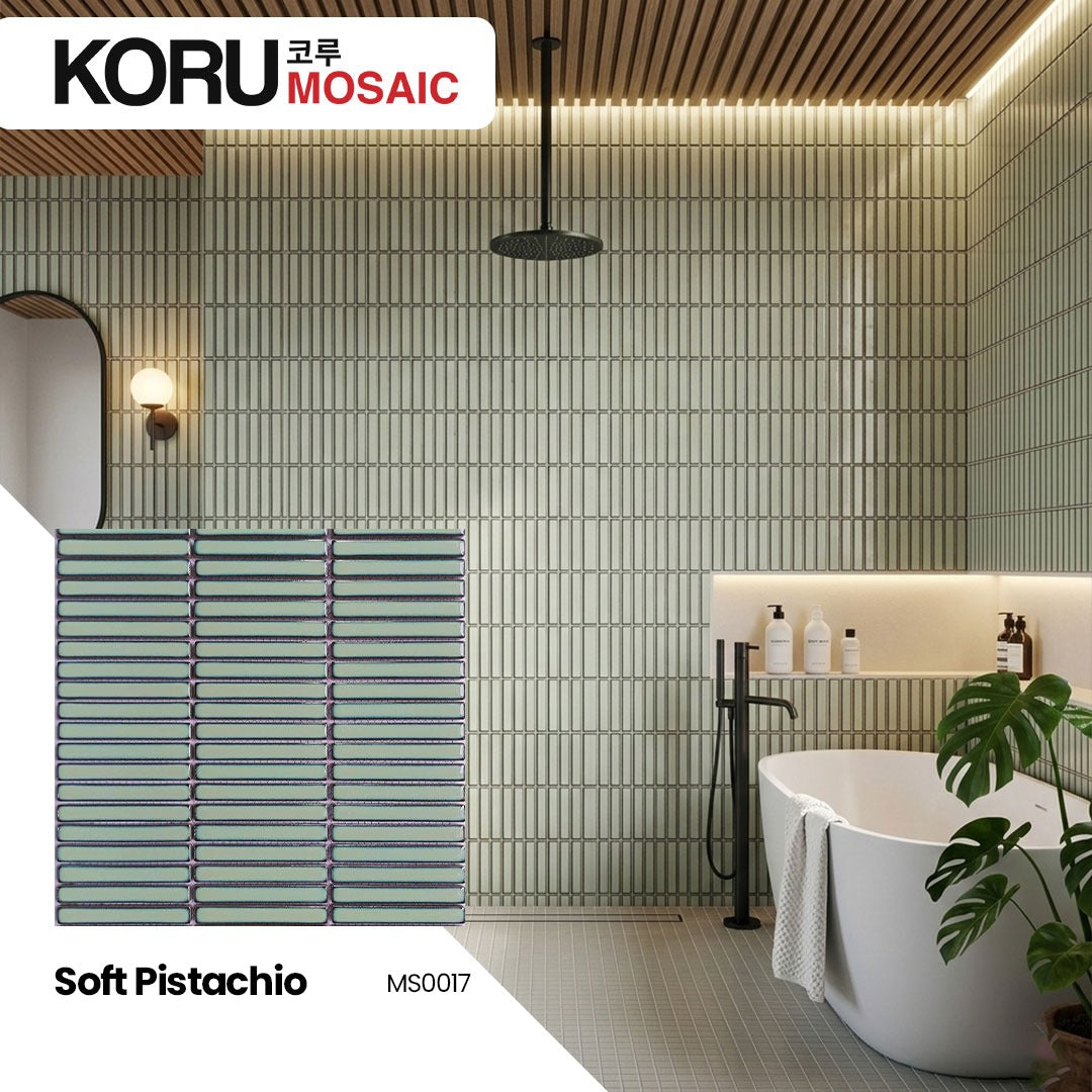 KORU Wallpanel Dinding Mosaic Dekorasi Rumah Modern Line Series MCM Shiny Premium 590mmx180mm Minimalis Harga Per Lembar