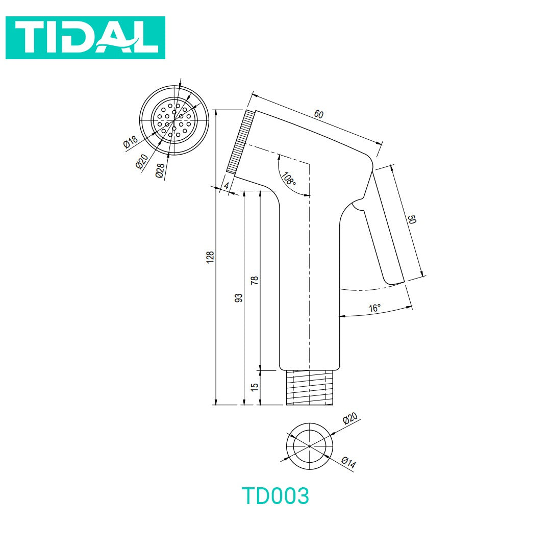 Jet Shower Toilet / Bidet Kloset Tidal TD003 White