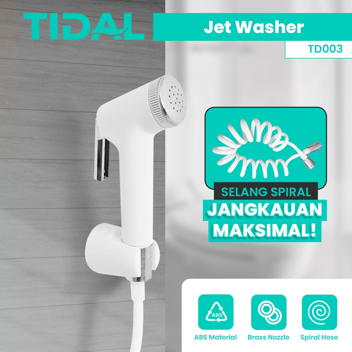 Jet Shower Toilet / Bidet Kloset Tidal TD003 White