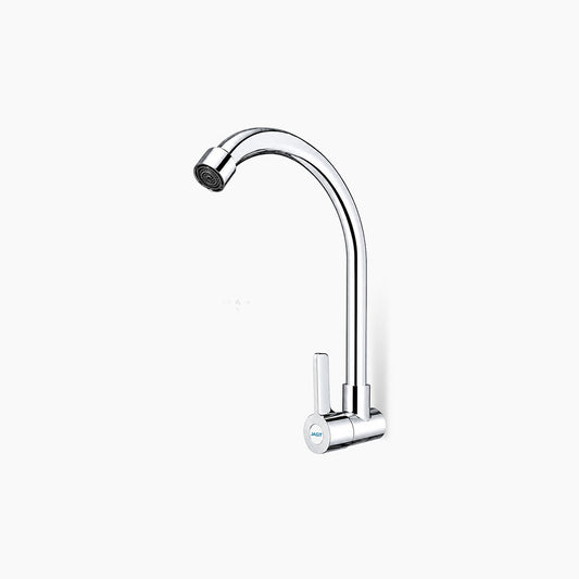 TIDAL Kitchen Faucet / Keran Air Dapur Tembok Angsa Kran Air Dingin Cartridge Kuningan Hitam Black Tidal TD023
